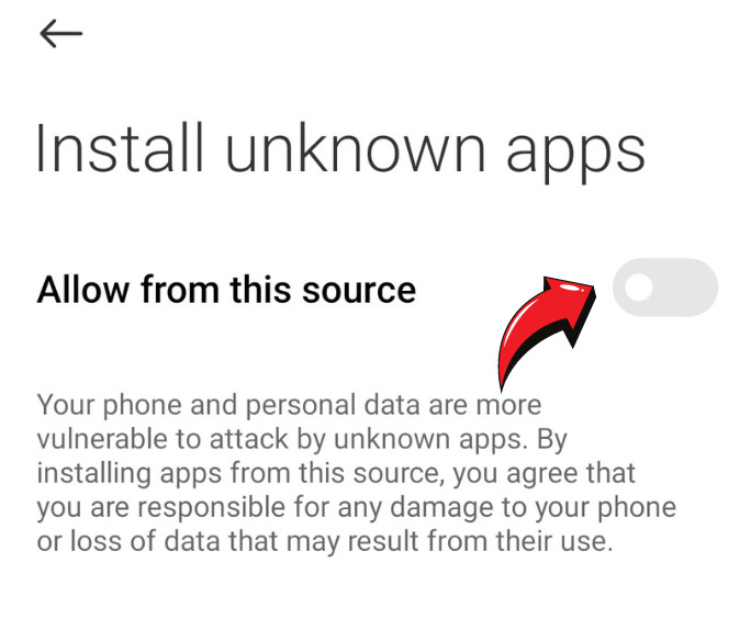 enable unknown apps install